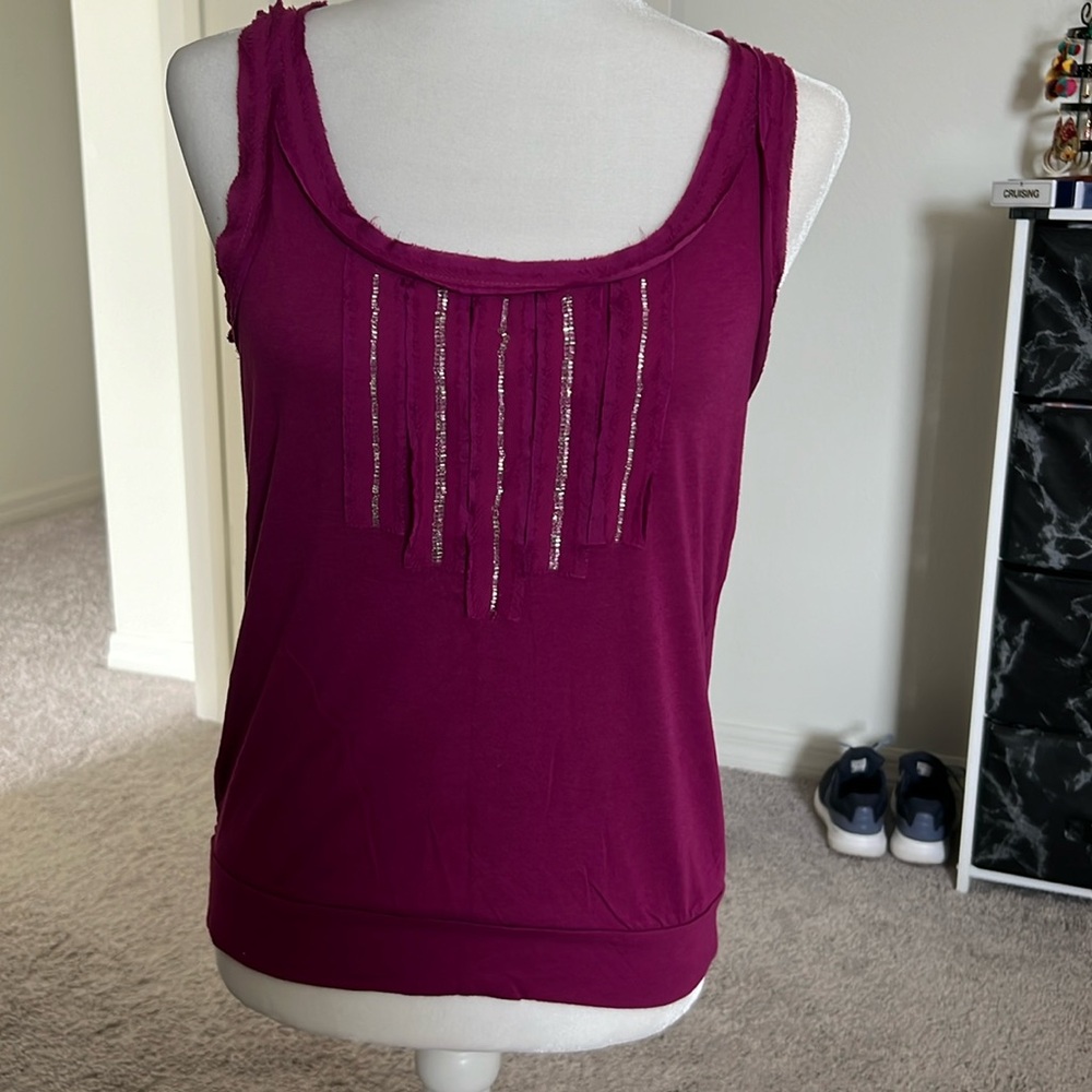 EUC Ann Taylor Loft Purple Tank Top - Size Medium Petite